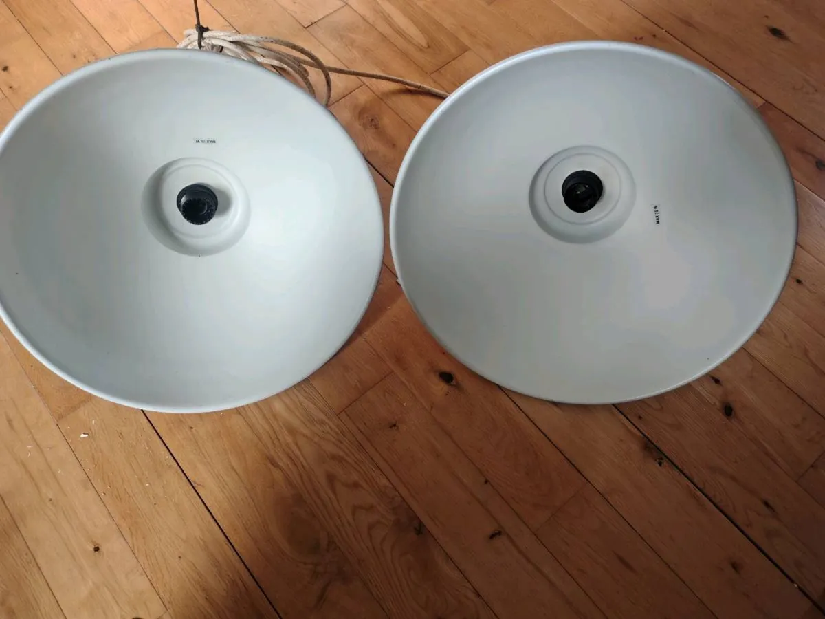 Large domed hanging light fittings (X2) - Image 3