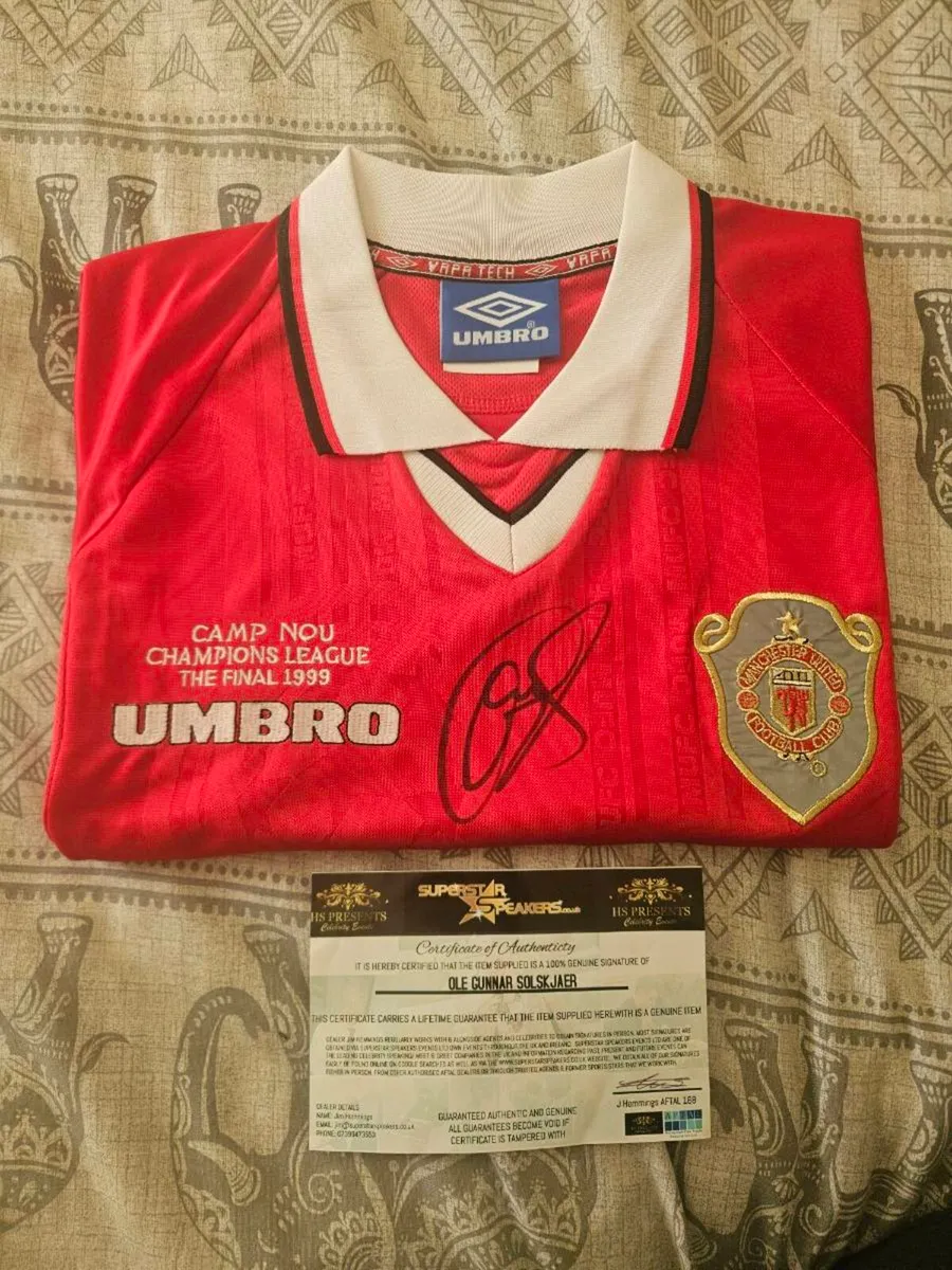 1999 champions league man united jersey signed by - Image 3