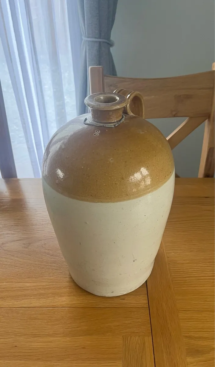 Antique 2 Gallon Stoneware Flagon - Image 1