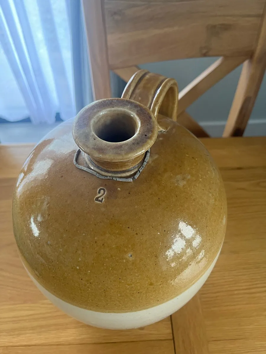 Antique 2 Gallon Stoneware Flagon - Image 2