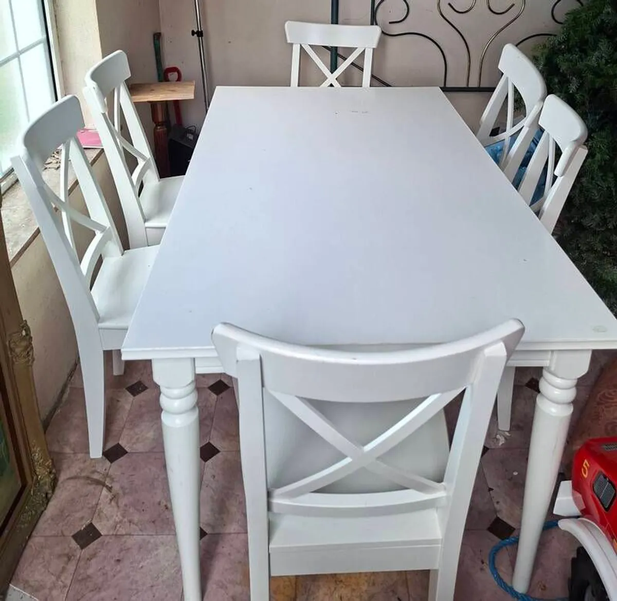 Wooden Table & 6 Chairs - Image 1