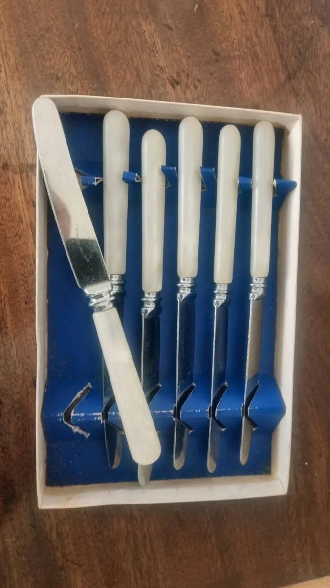 Antique Stainless Steel Butter Knife Set - Image 3
