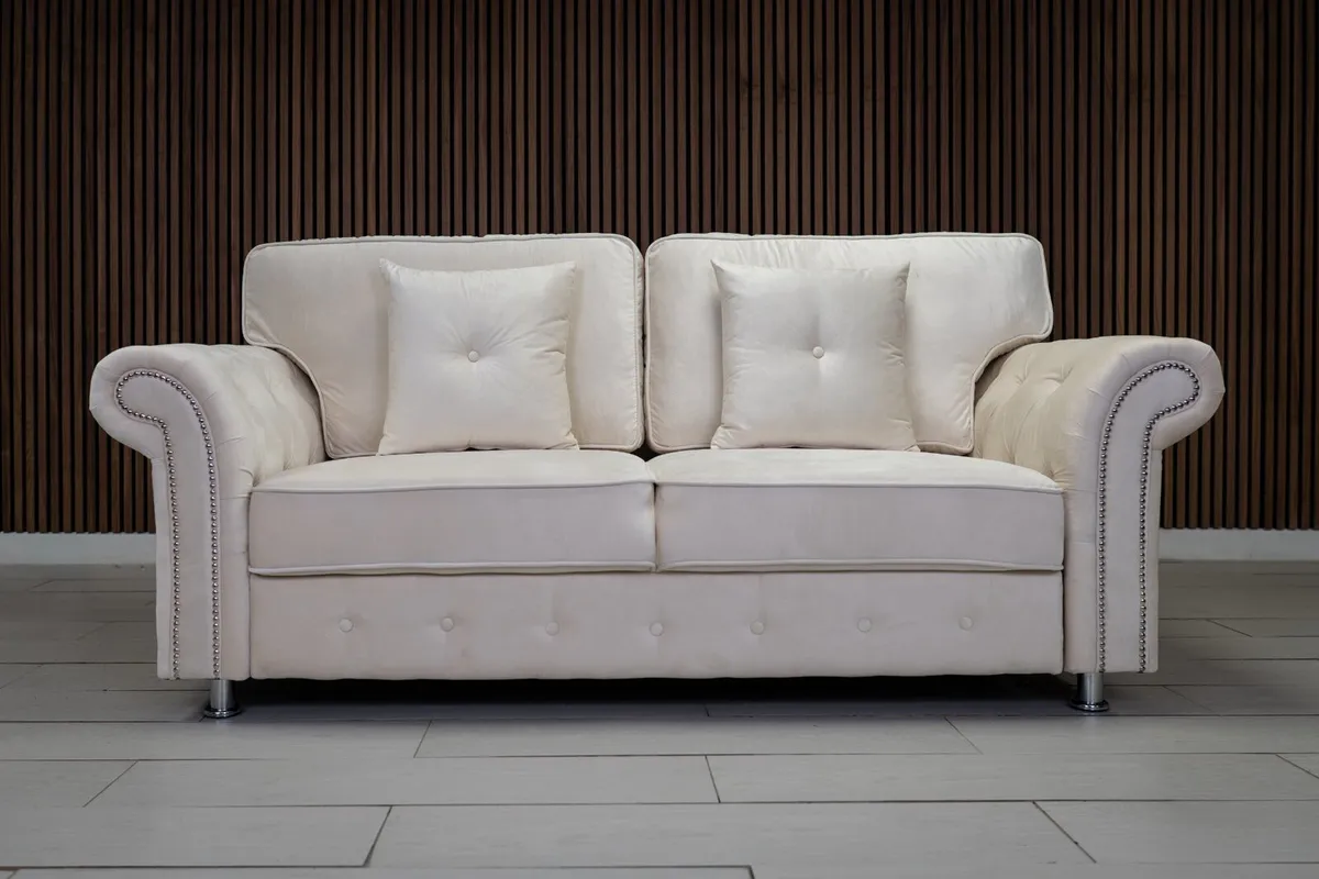 Olympia Grey & Cream Chester Arms Fullback Sofa - Image 4