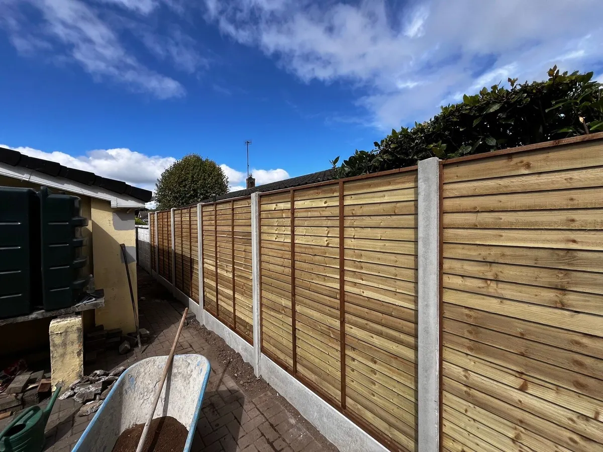 Fence , timber panels , Concrete posts - Image 2