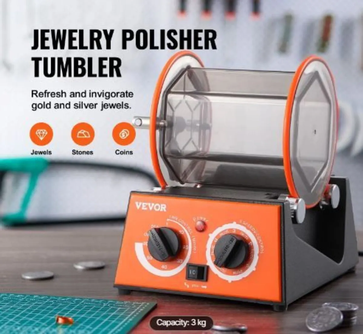 3kg Rotary Tumbler Surface Polisher Jewelry - Image 2