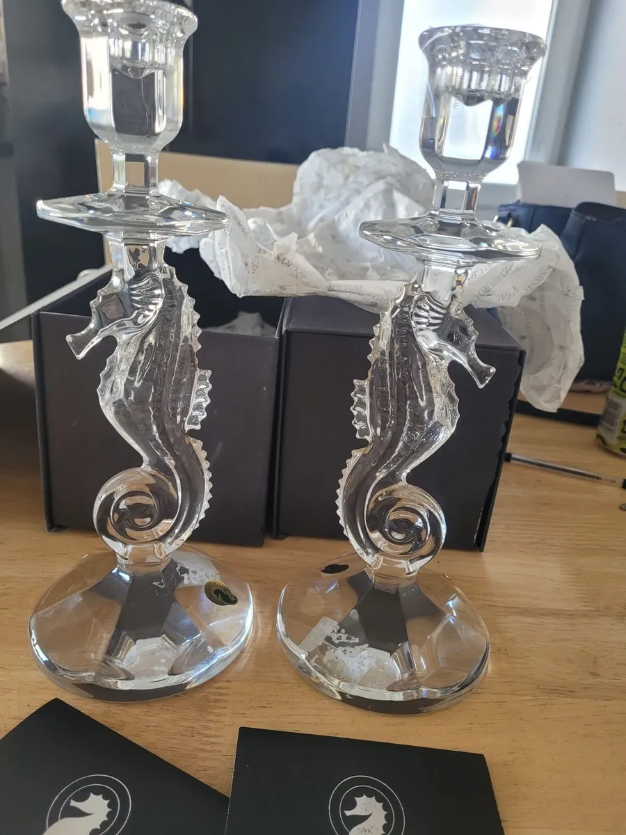 Waterford Crystal Seahorse Candle Sticks - Image 2