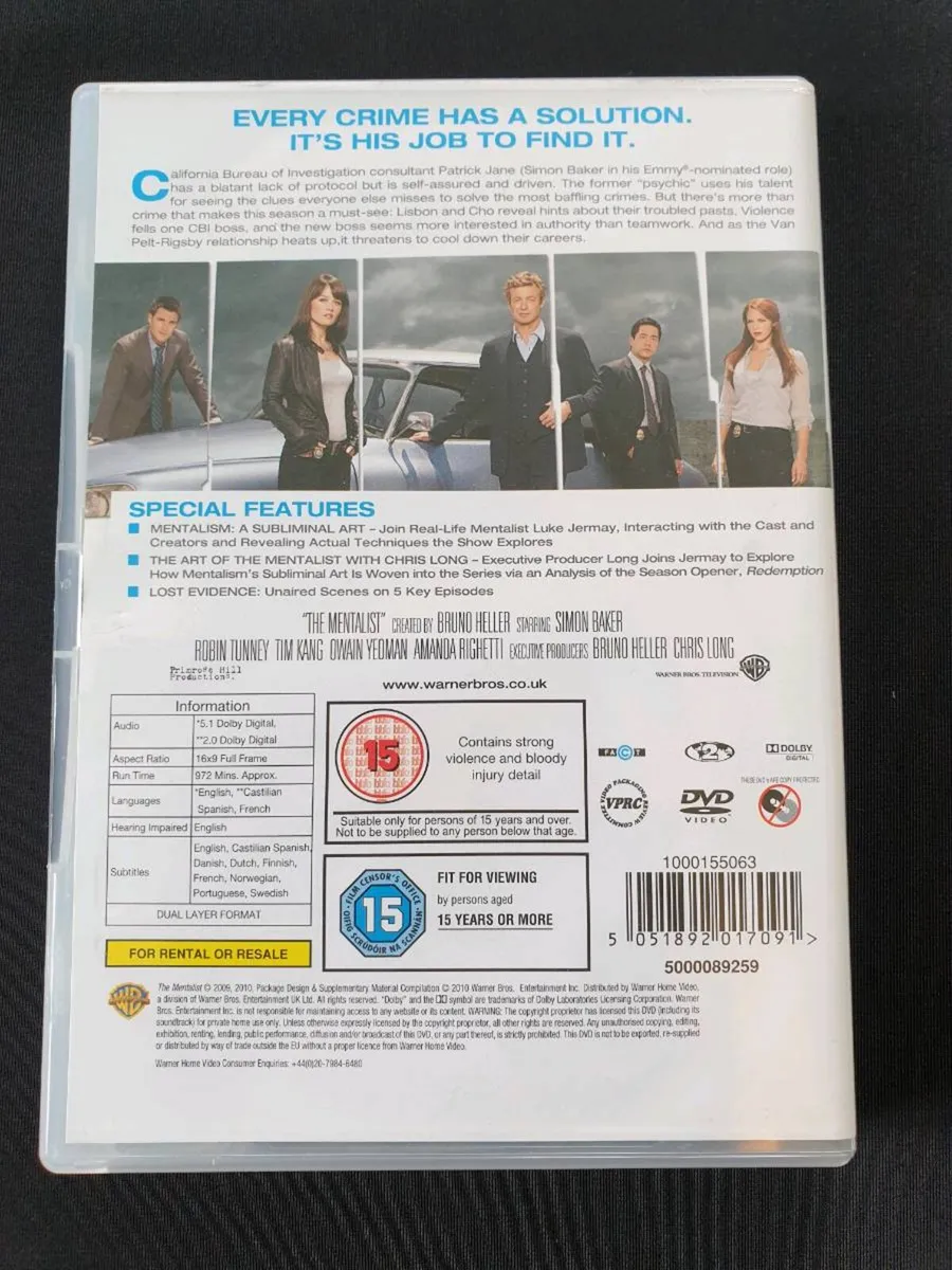 The Mentalist Season 2 DVD 2008 2010 Complete - Image 2