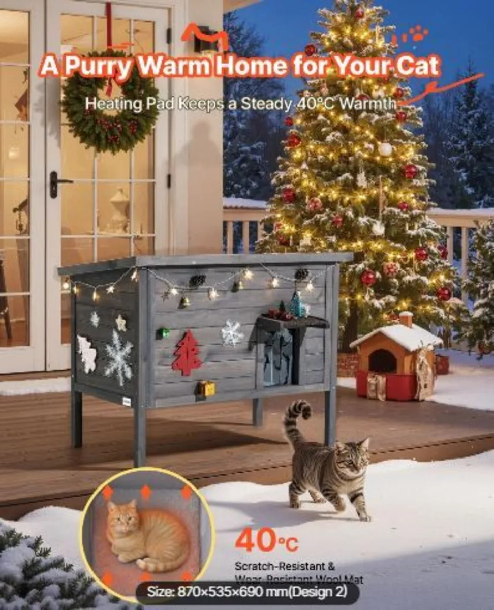 Heated Cat House, Insulated Wooden Cat - Image 2