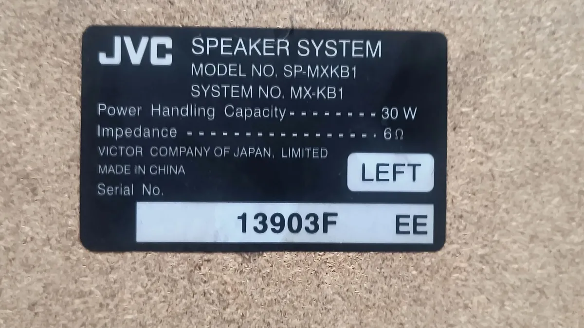 JVC Speaker System SP-MXKB1 Three-way - Image 2
