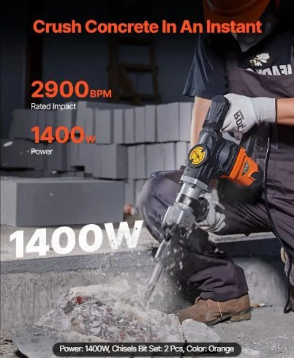 Demolition Jack Hammer Concrete Breaker 1400W - Image 2