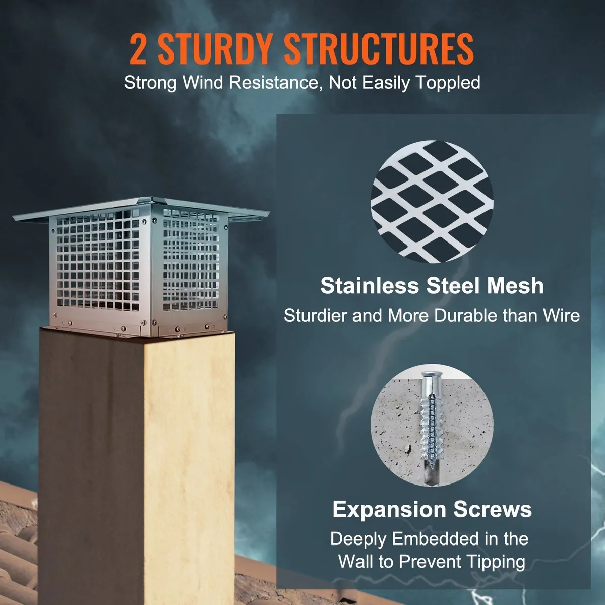 304 Stainless Steel Chimney Cap 304.8 x 304.8mm - Image 4