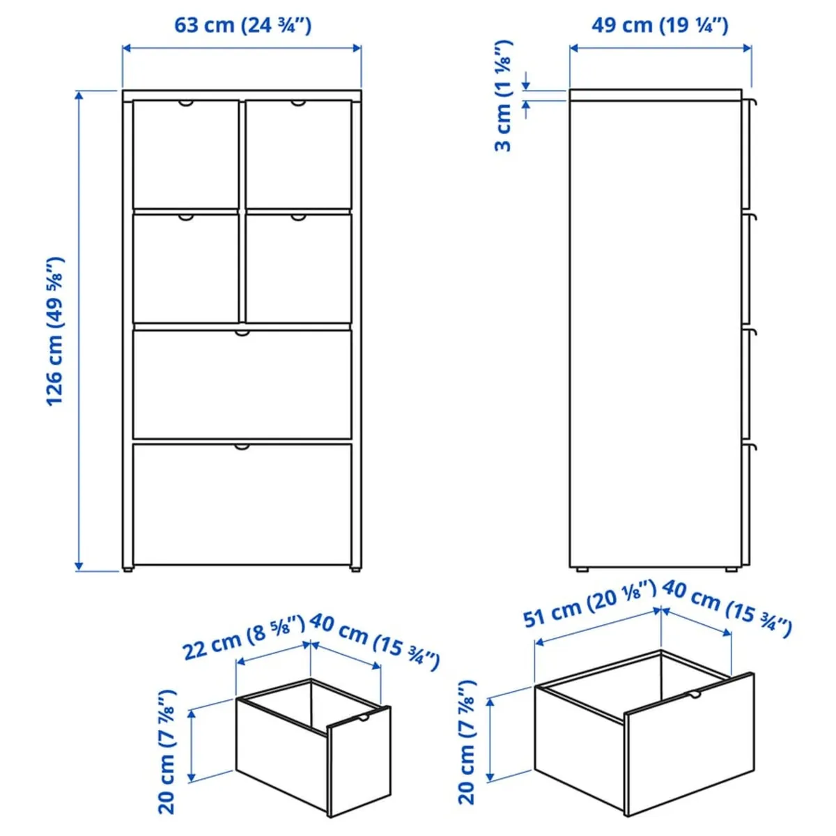 Chest of 6 drawers - Image 2