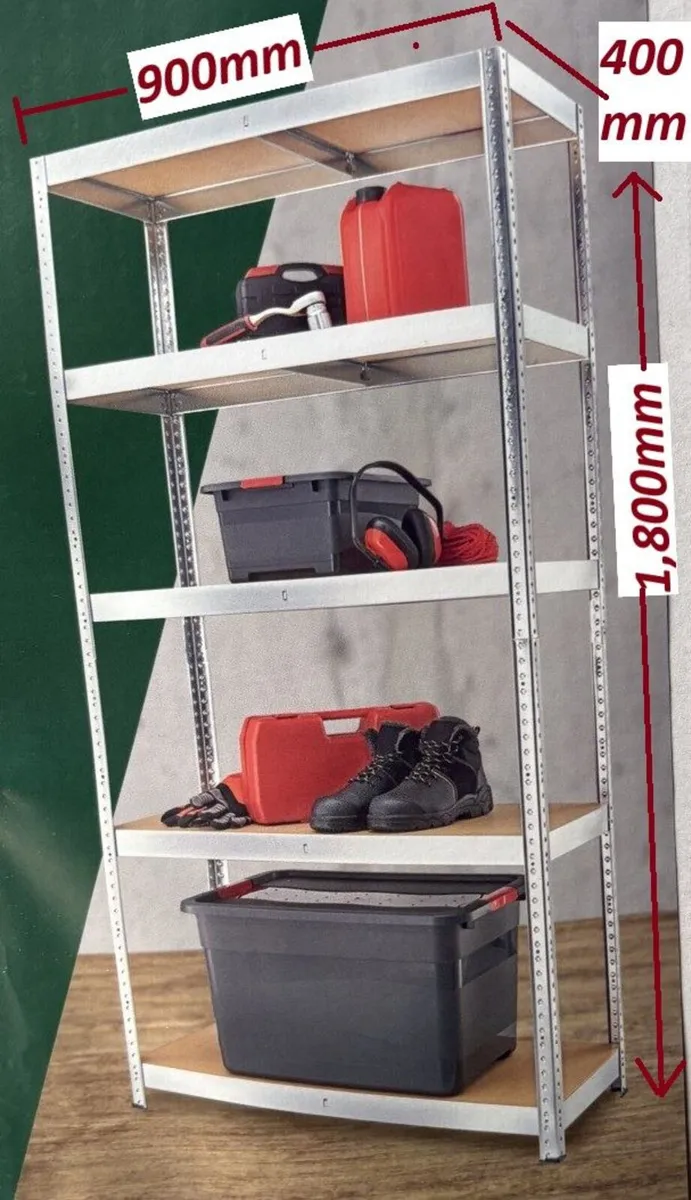 Metal Shelving Unit with 5 Shelves  - 1.8 h x 90 w - Image 1
