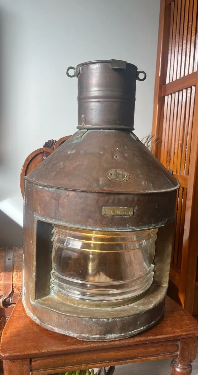 Antique Large Eli Griffith Birmingham Ships Lamp - Image 2