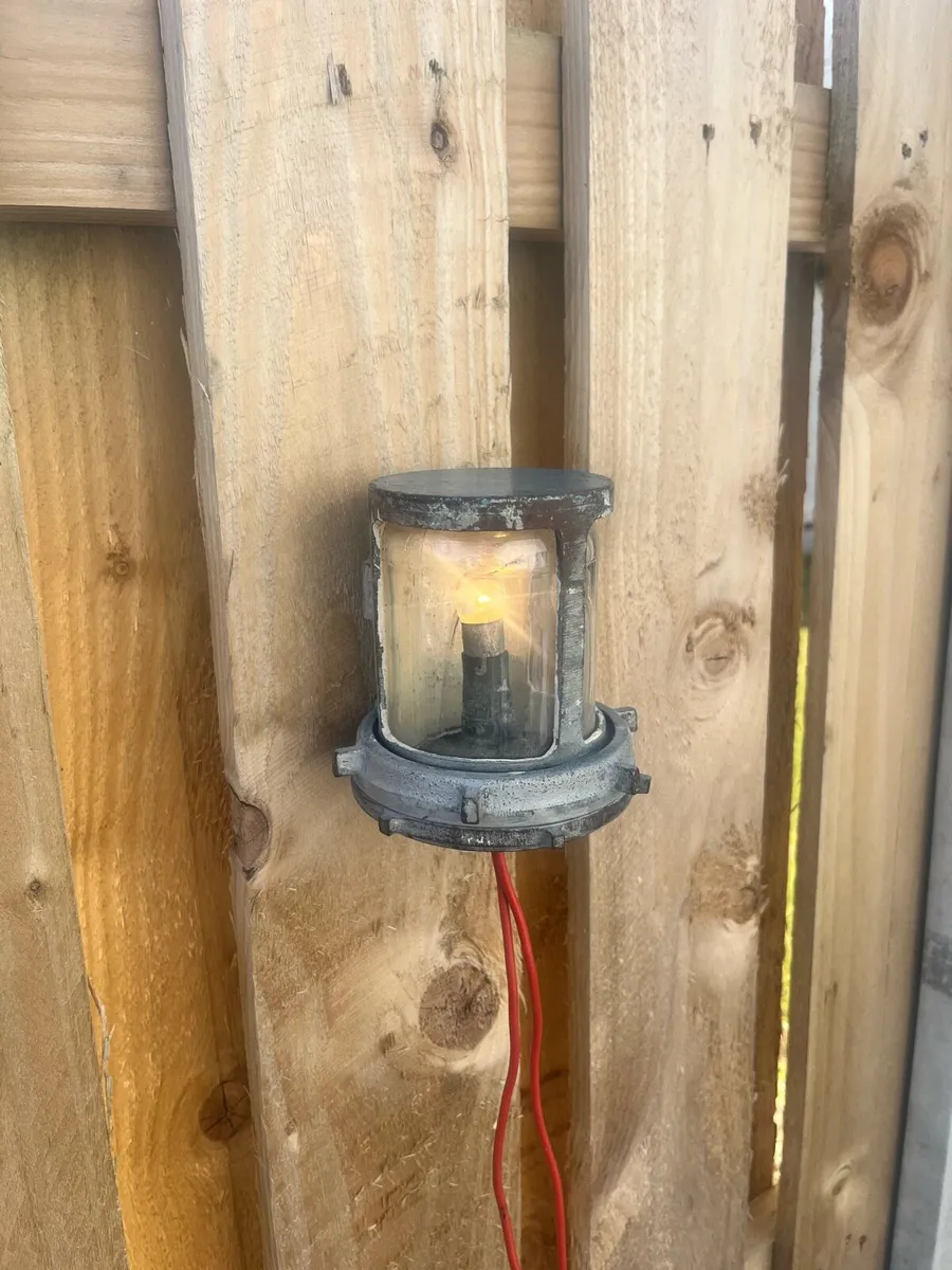 Vintage Cast Bronze Ships Lamp - Image 4