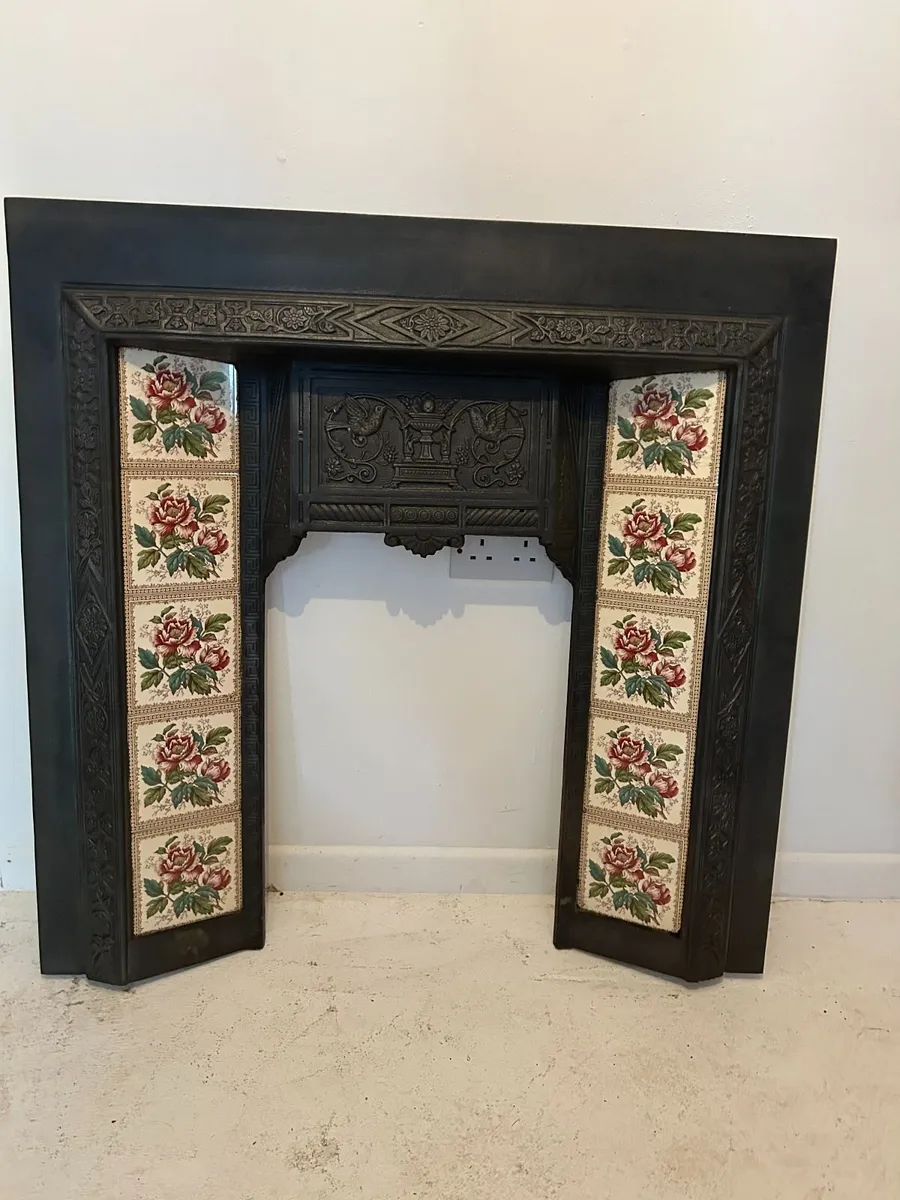 Beautiful Cast Iron Tiled Fireplace Insert - Image 1