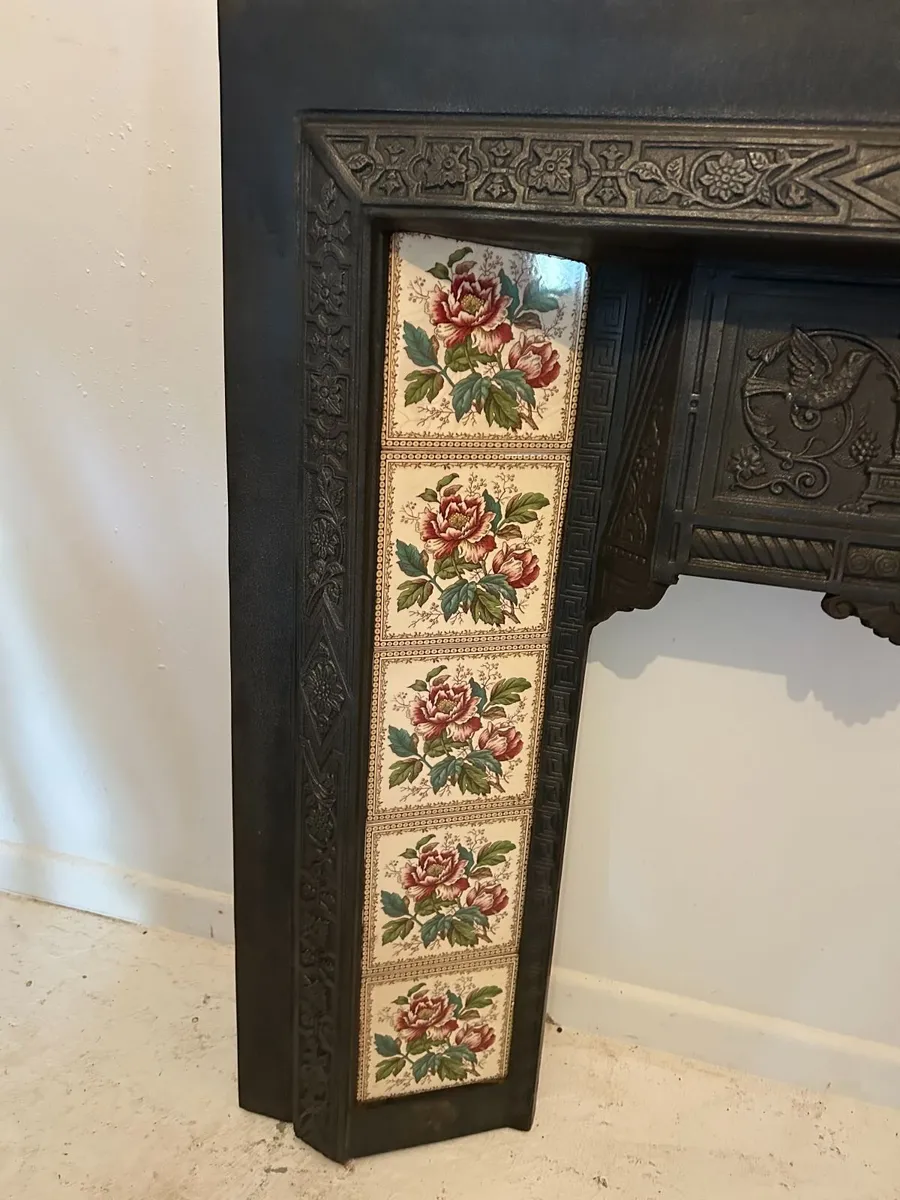 Beautiful Cast Iron Tiled Fireplace Insert - Image 3