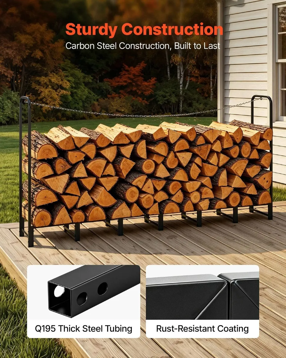 Outdoor Firewood Rack, 1/2 Cord, 500 kg - Image 3