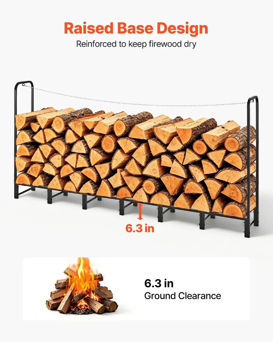 Outdoor Firewood Rack, 1/2 Cord, 500 kg - Image 4
