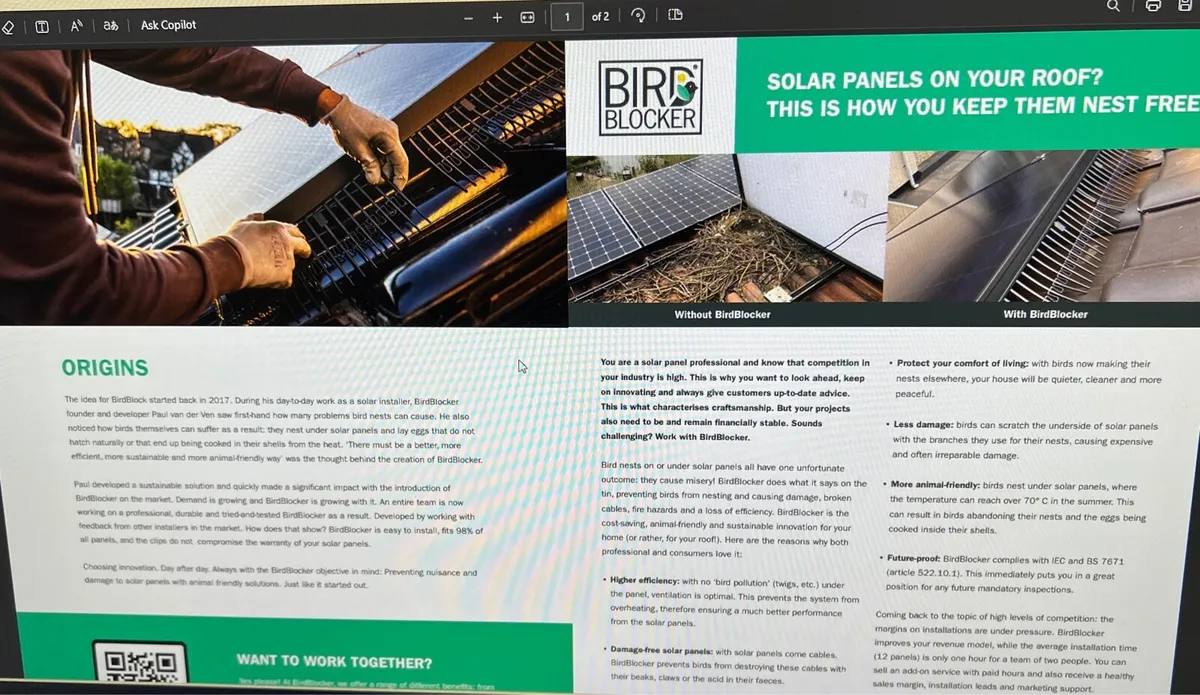 Solar panel Birdblocker - Image 4