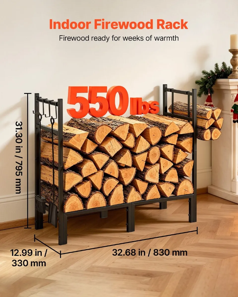 Firewood Rack 250kg with Log Carrier Bag - Image 2