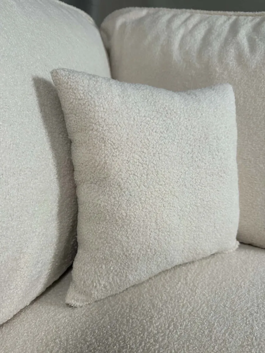 Easton U Shape Teddy Fabric Fullback Sofa - Image 2