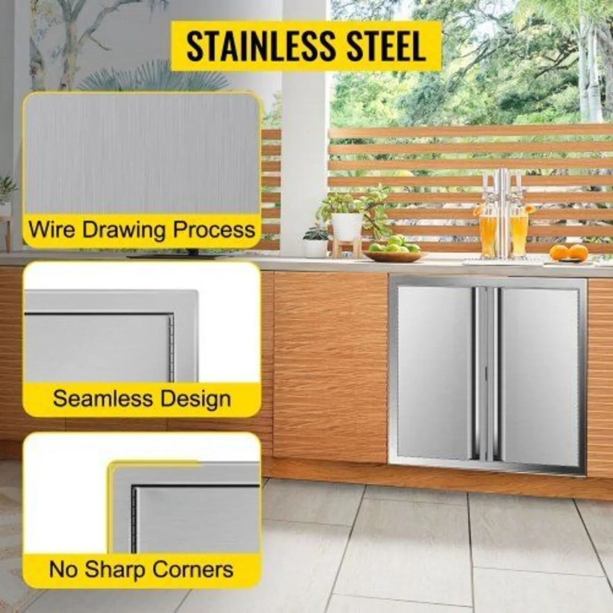 BBQ Access Door 610×610mm Stainless Steel - Image 2