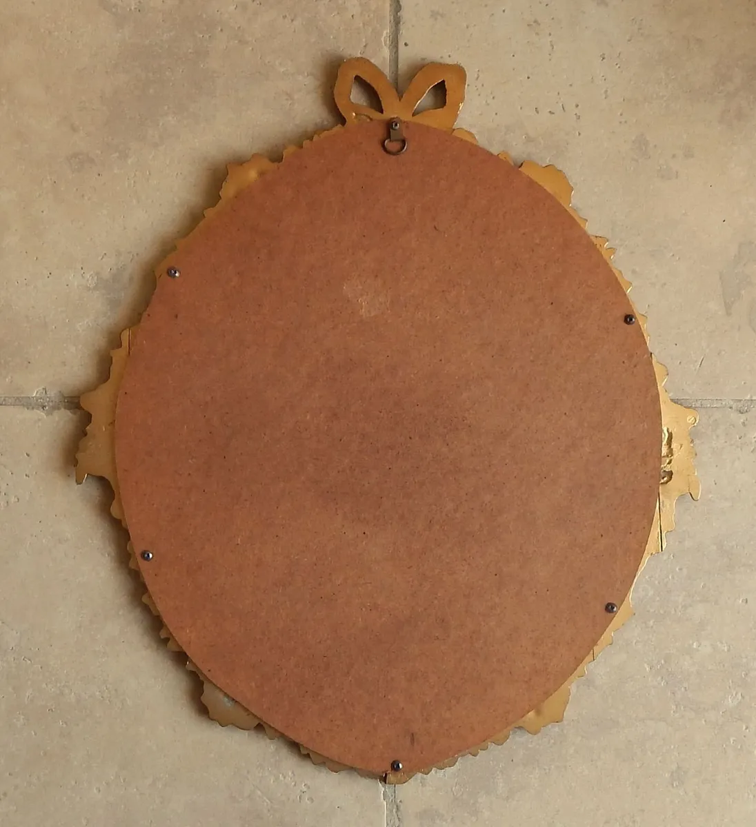 Vintage Ornate Metal Frame Ribbon Bow Wall Mirror - Image 4