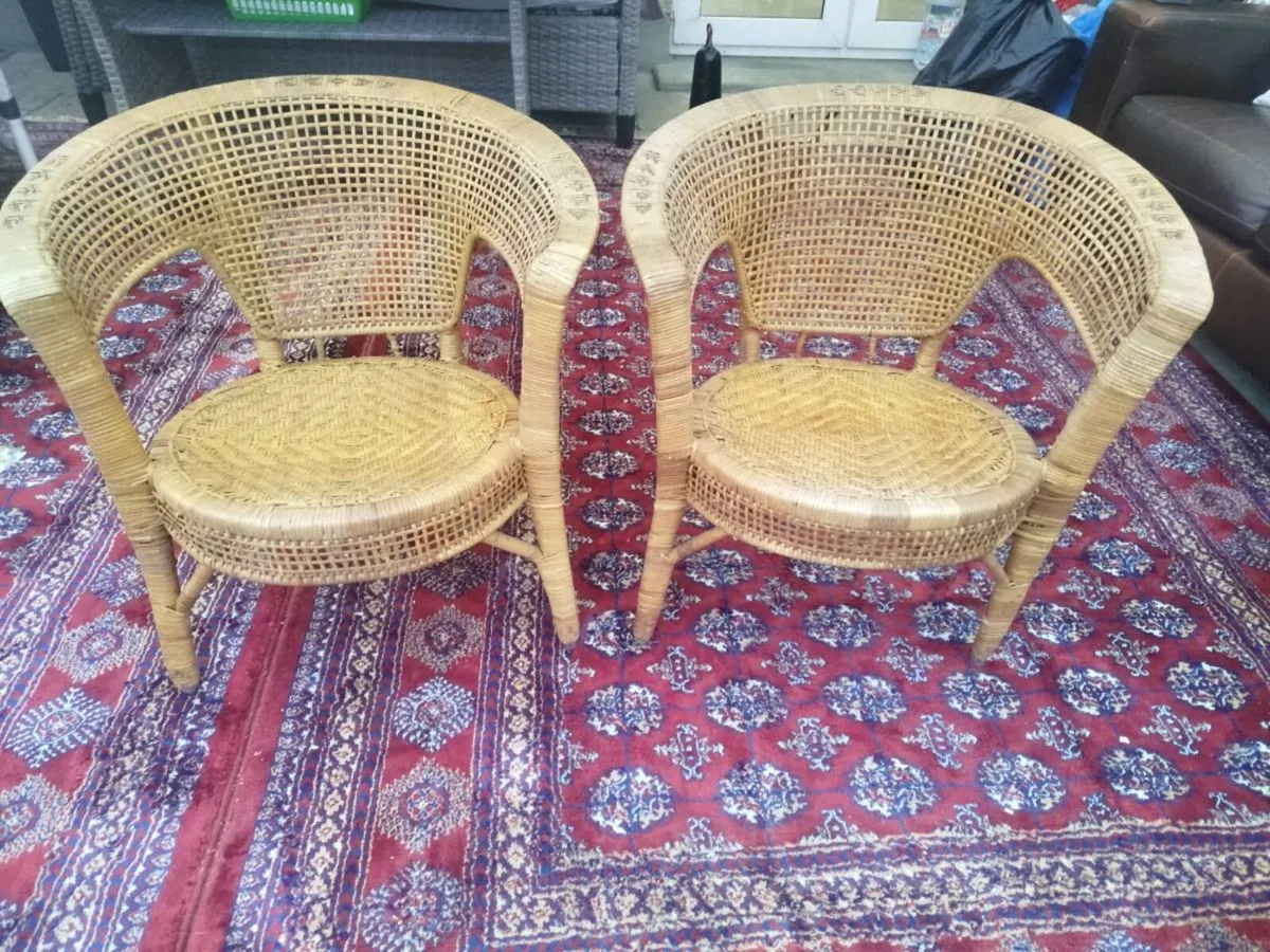 Vintage Ratan Tub Chairs - Image 1