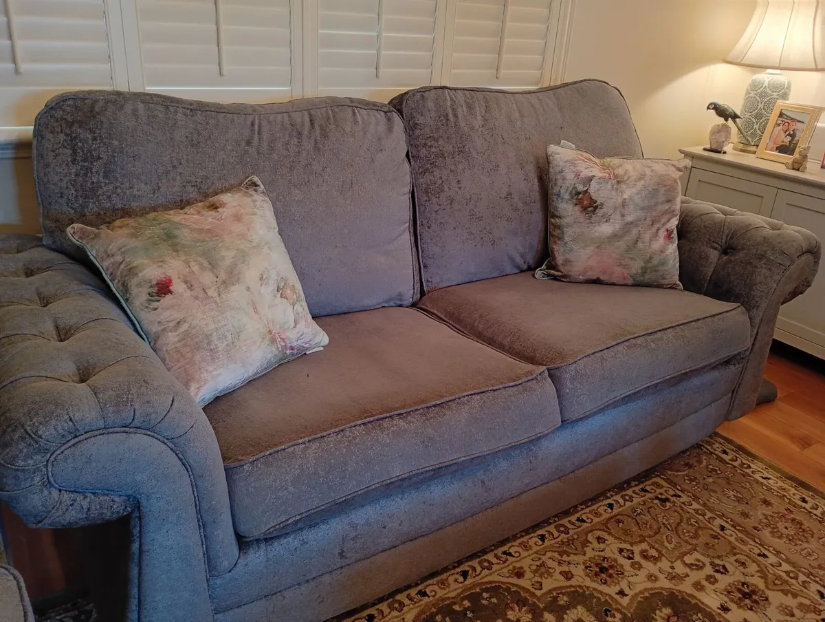Grey Velvet Sofas - Image 1