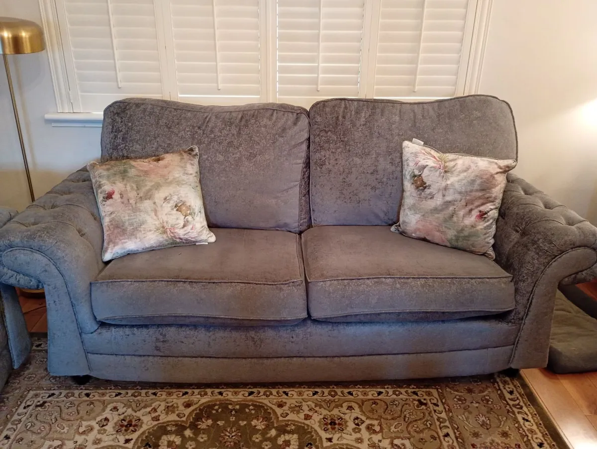 Grey Velvet Sofas - Image 4