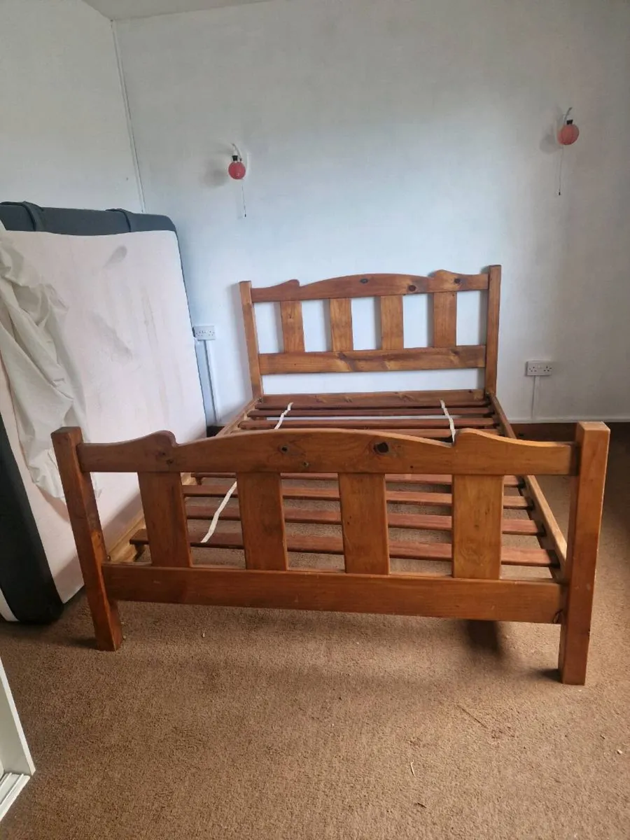 King size wooden bed frame.