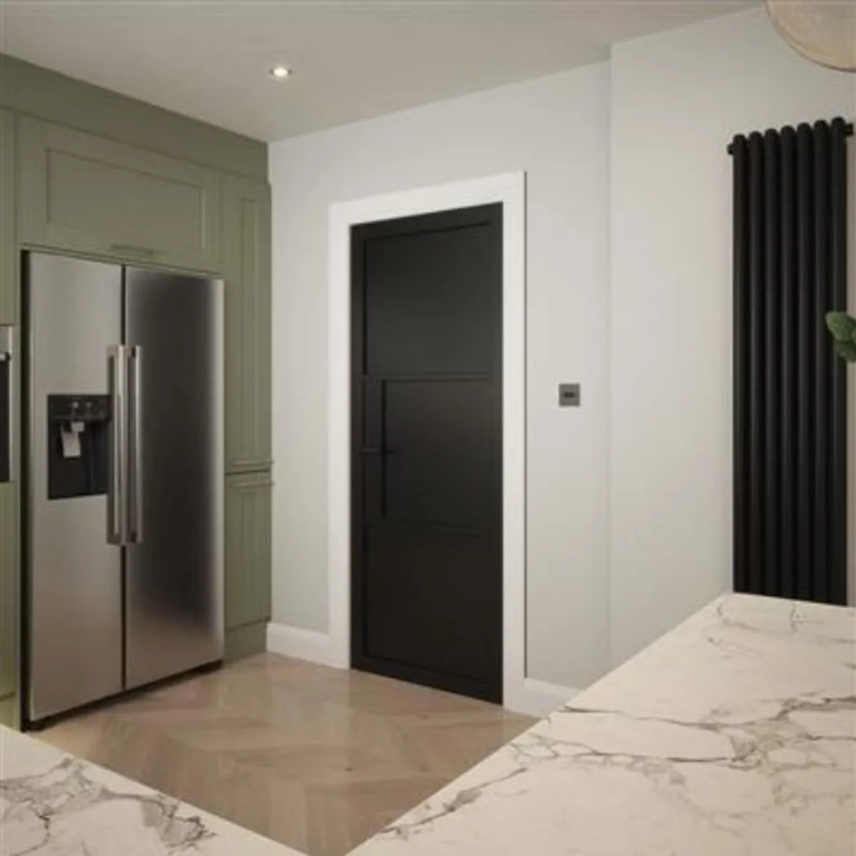 Seattle 3 Panel Black Primed Doors - Image 2