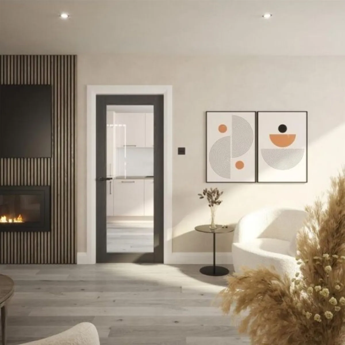 Nolita Grey Clear Glass Pre Finished Doors - Image 2