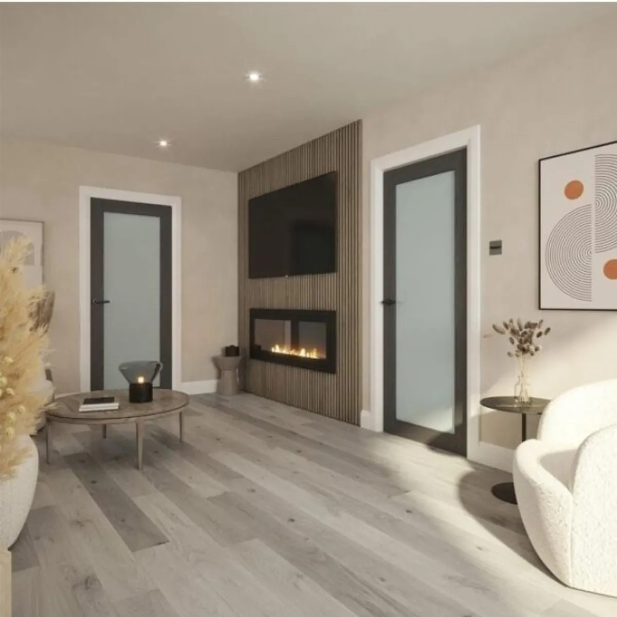 Nolita Grey Opaque Glass Pre Finished Doors - Image 1