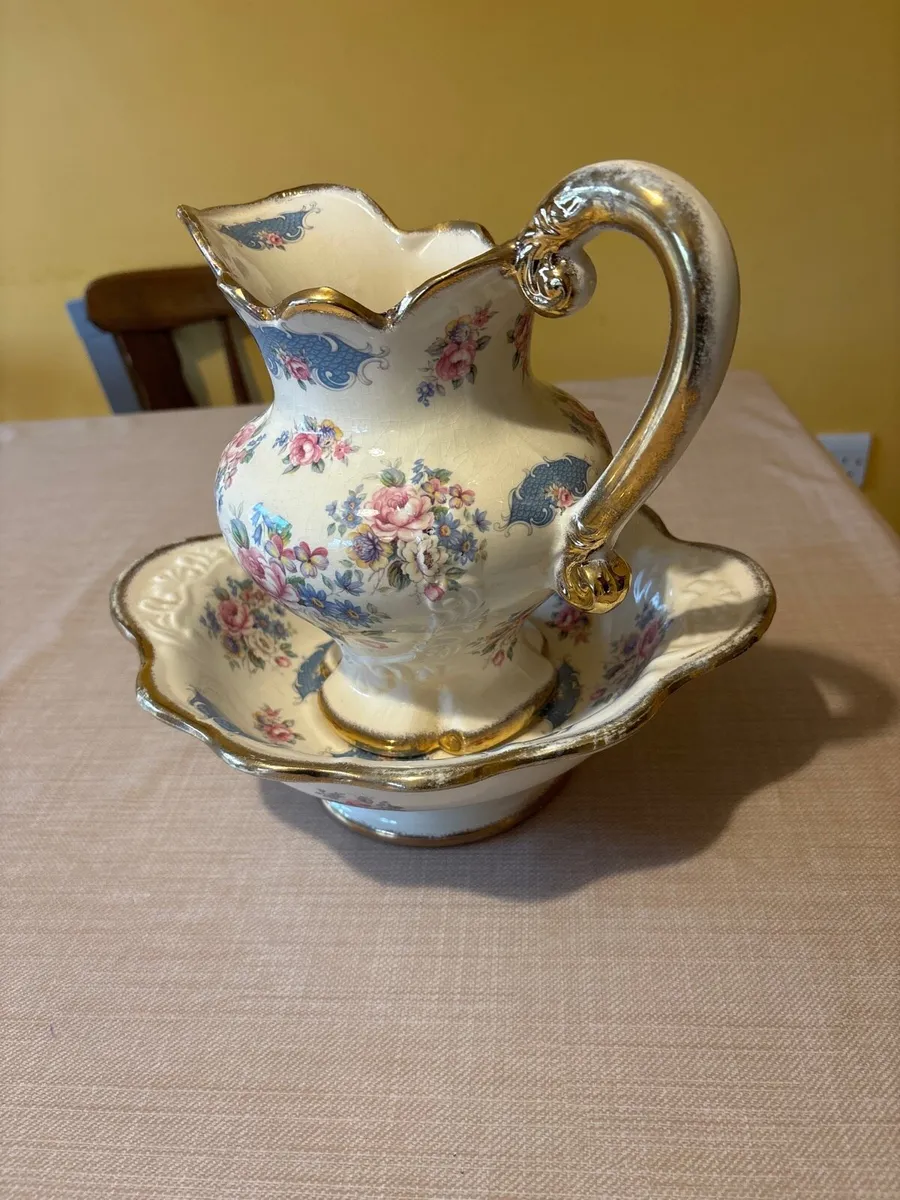 vintage ceramic wash jug and basin - Image 2