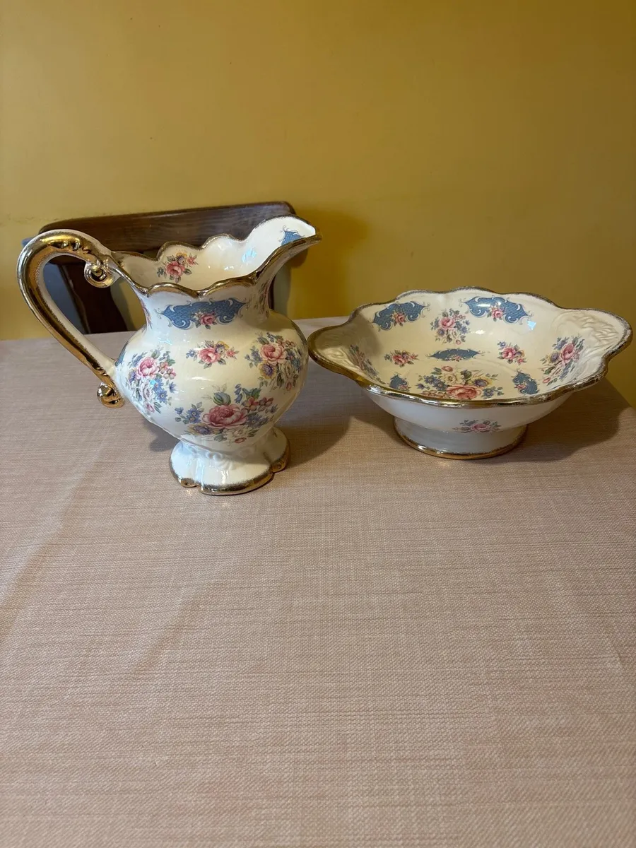 vintage ceramic wash jug and basin - Image 3