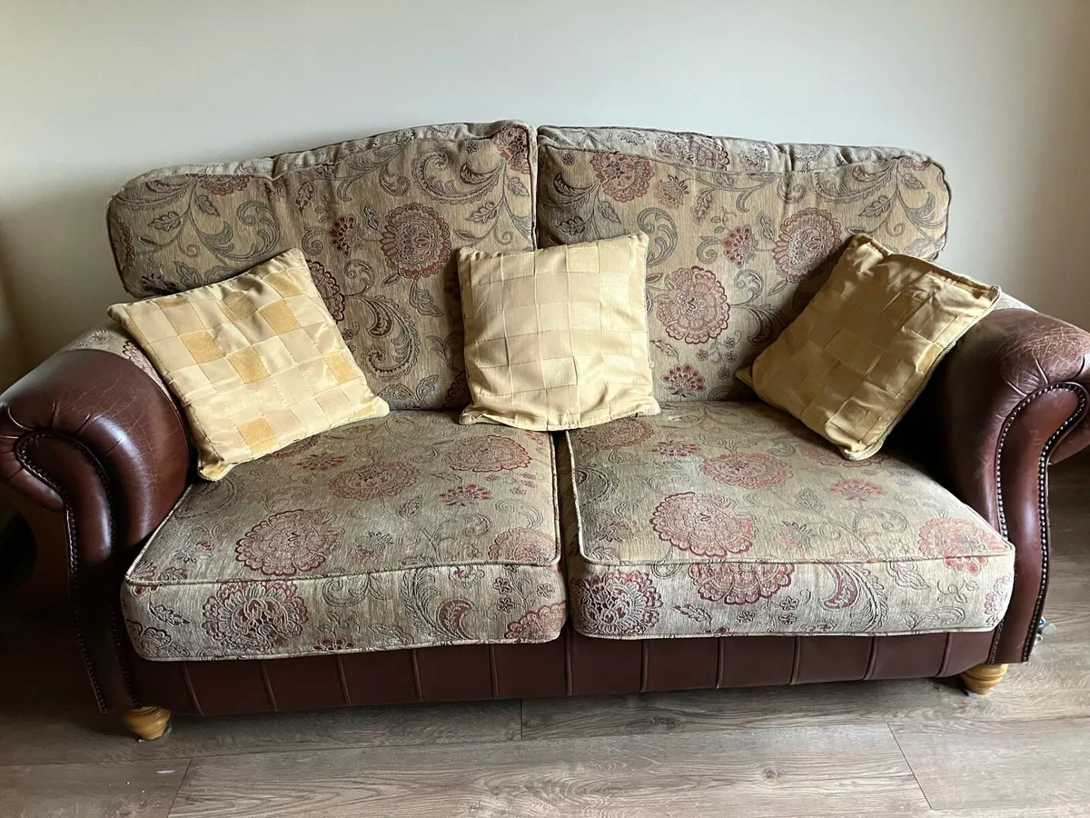 Sofa, matching chair & pouffe - Image 2