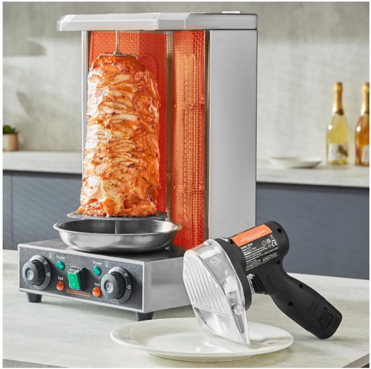 Electric Wireless Turkish BBQ Knife +2 Wavy Blades - Image 2