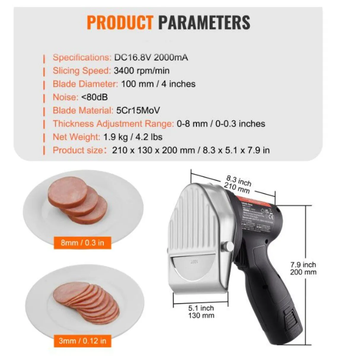 Electric Wireless Turkish BBQ Knife +2 Wavy Blades - Image 3
