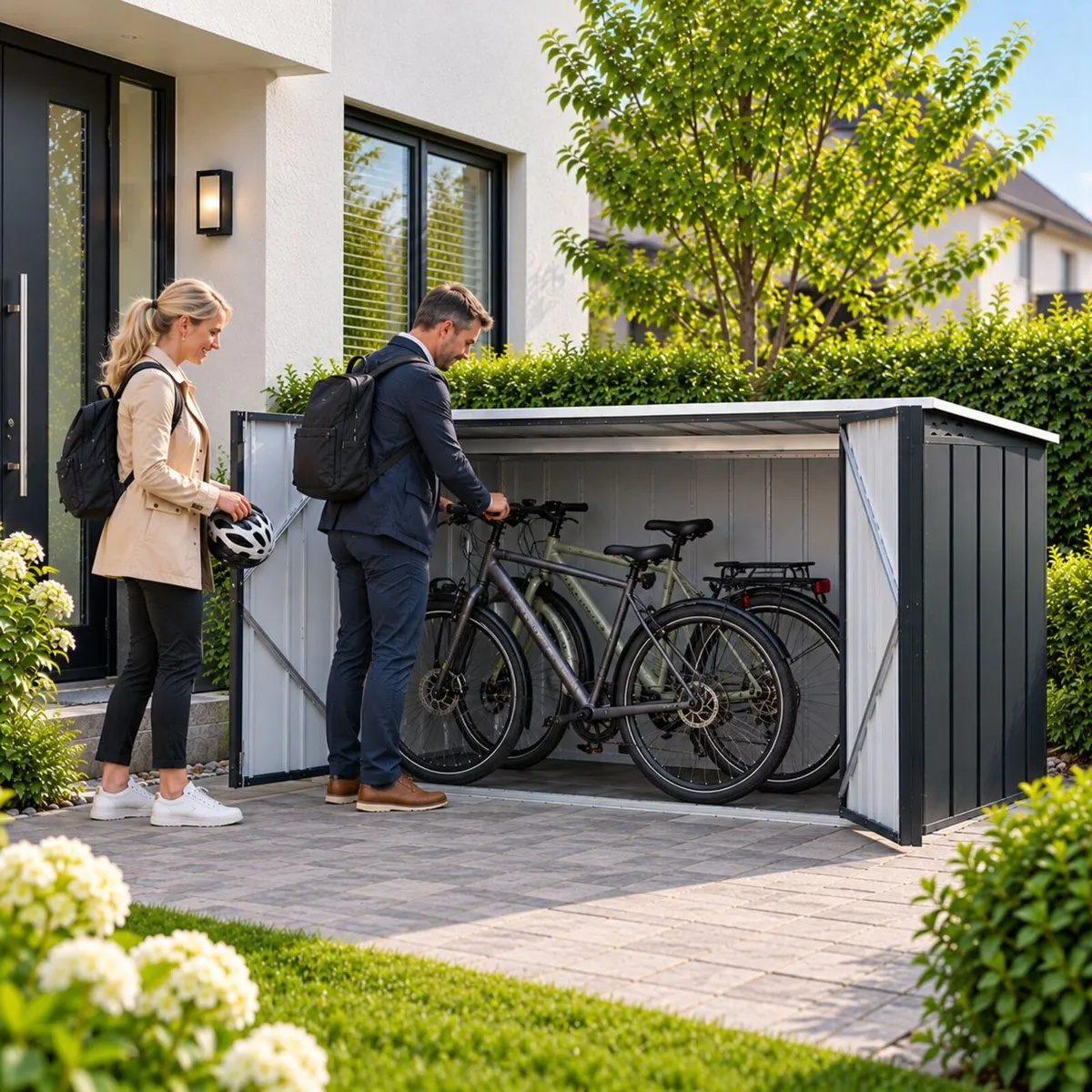 🚴 6×3 STEEL BICYCLE STORAGE SHED – STORES 2 ADULT - Image 1