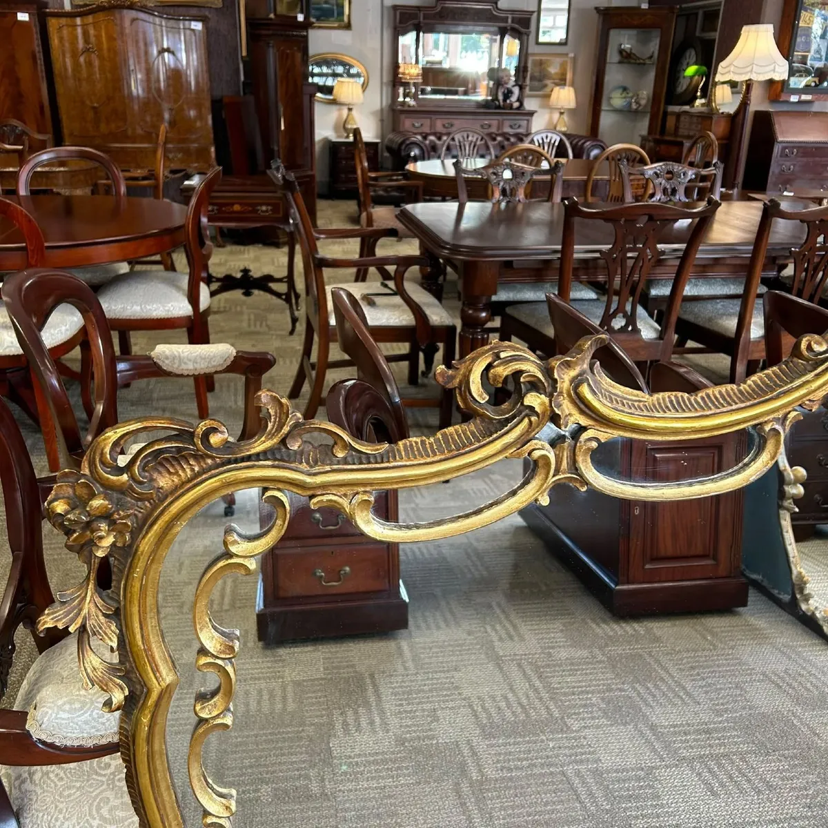 A magnificent large decorative overmantel mirror - Image 4