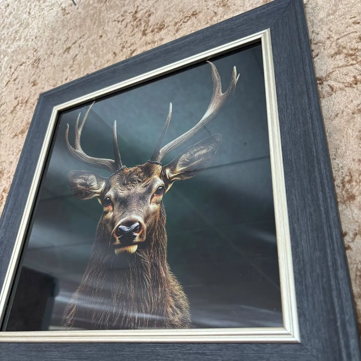 A striking framed wildlife portrait featuring a ma - Image 4