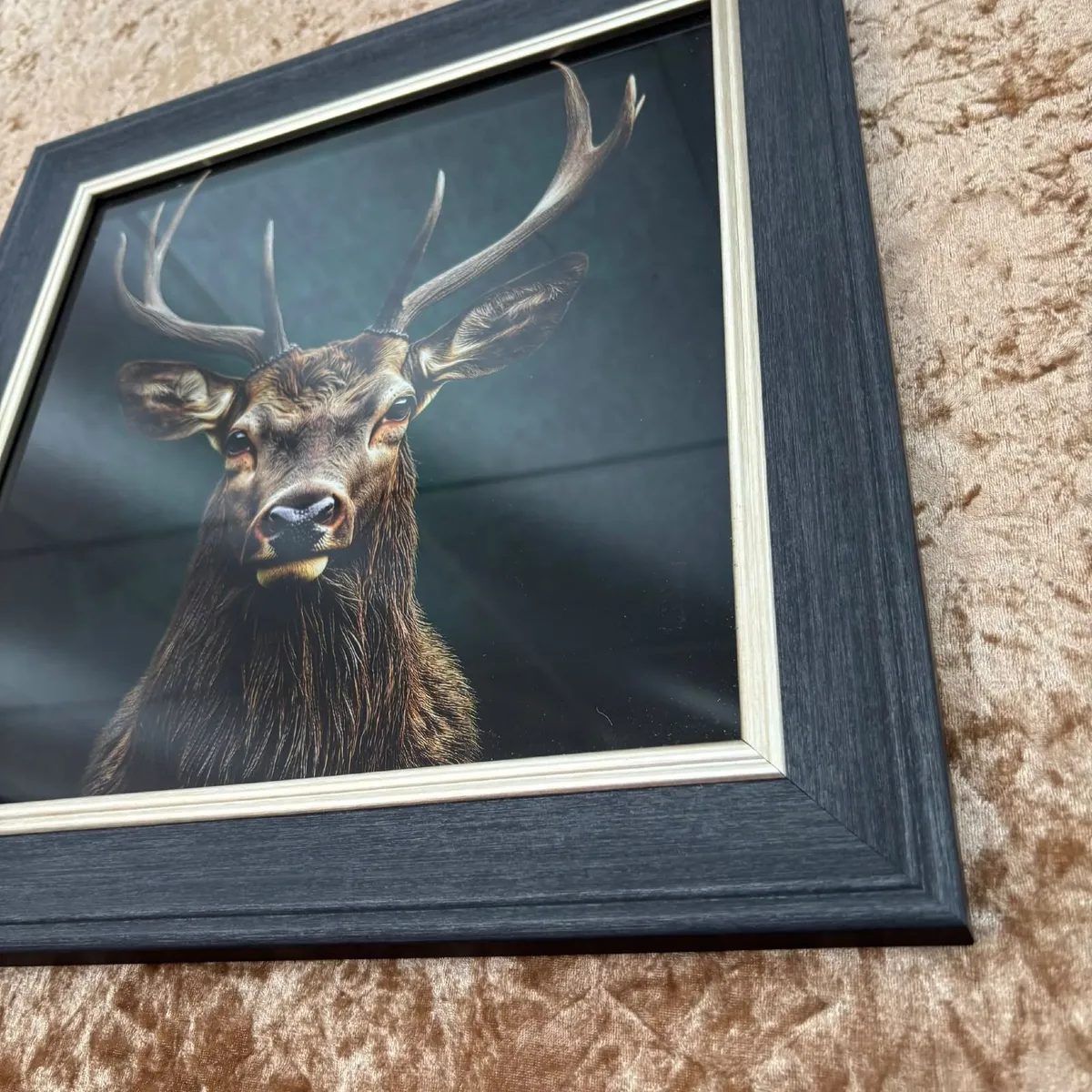 A striking framed wildlife portrait featuring a ma - Image 2