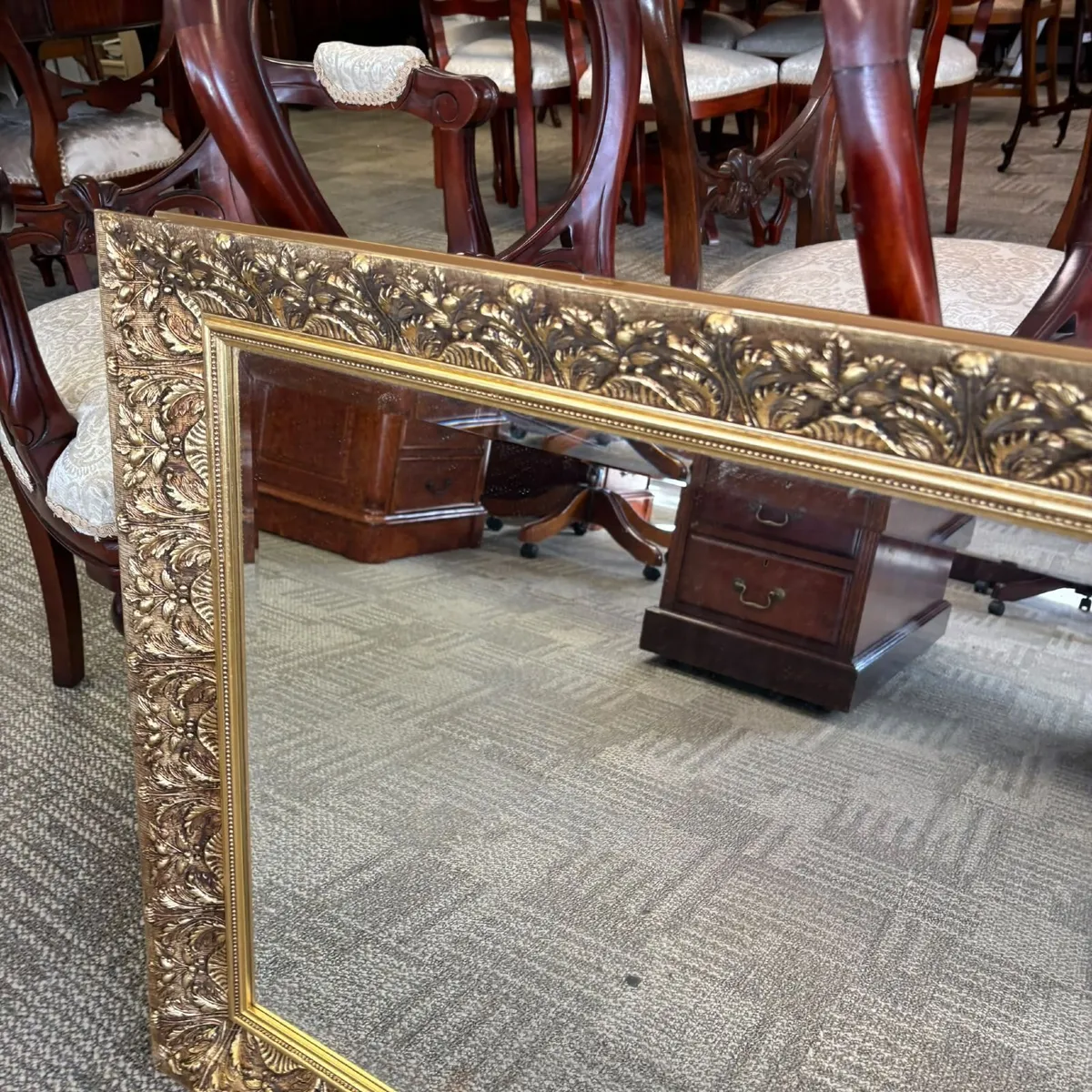 An impressive large rectangular wall mirror featur - Image 3
