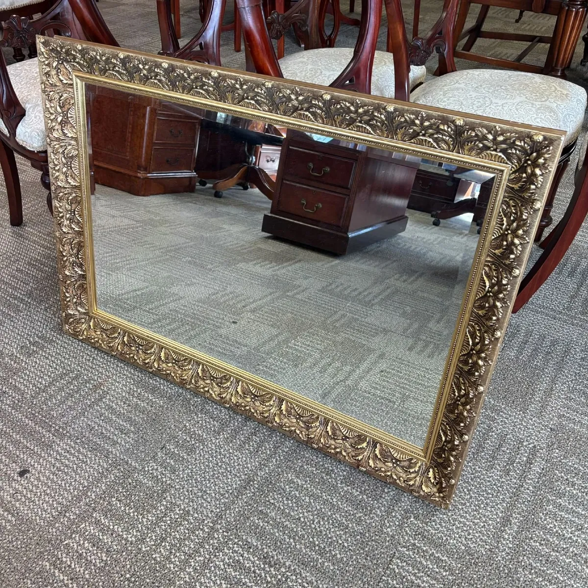 An impressive large rectangular wall mirror featur - Image 1
