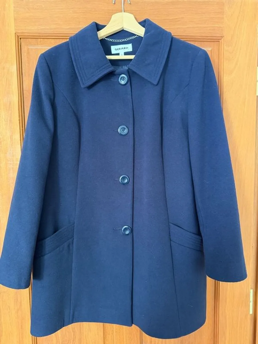 Navy ladies winter coat- NEVER worn (size 16) - Image 1