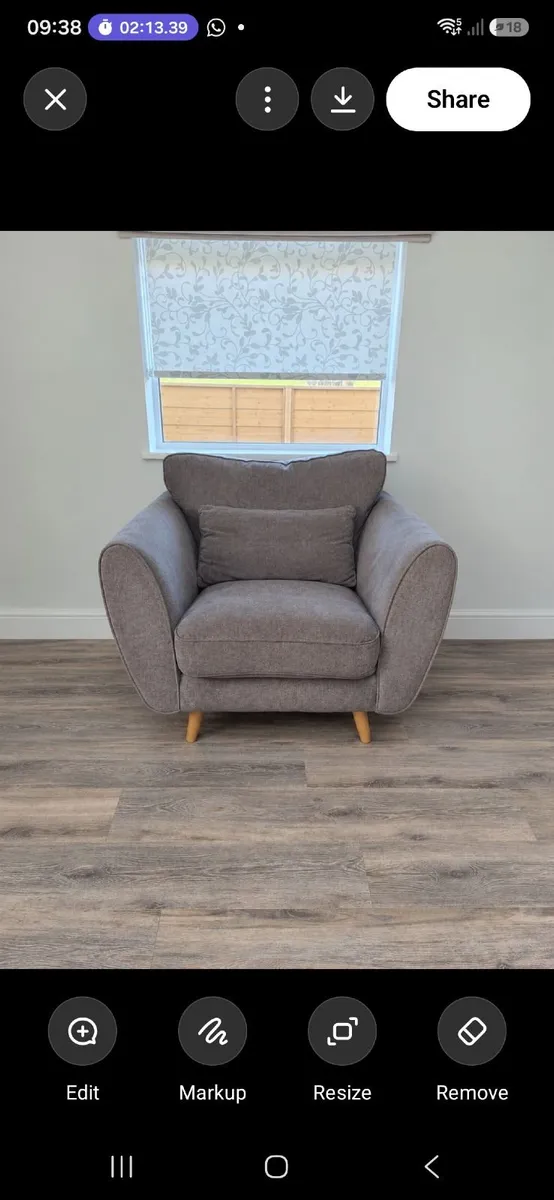 Lshaped gouch, 1 seater and poof. - Image 3