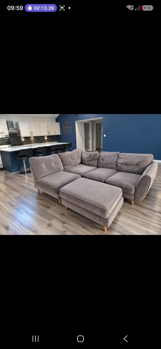 Lshaped gouch, 1 seater and poof. - Image 1