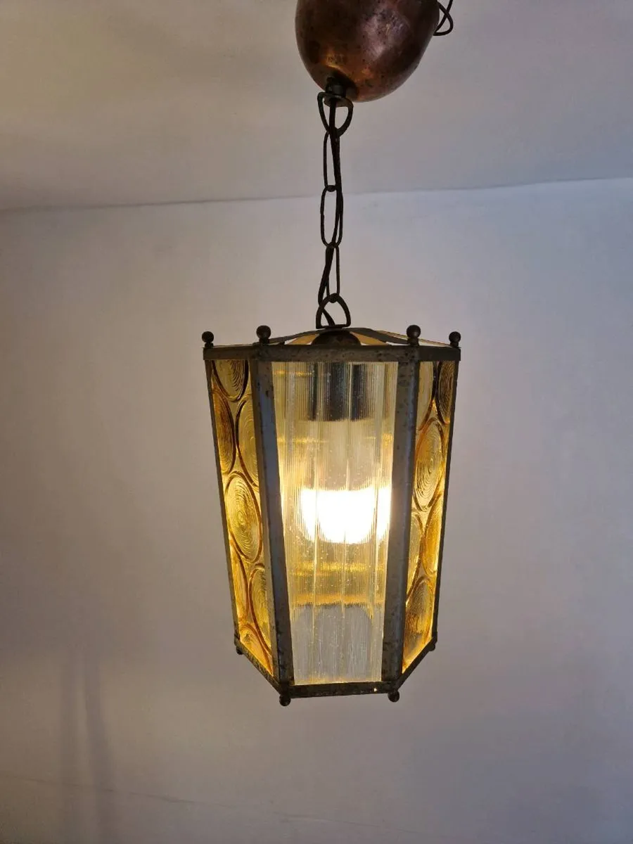 Antigue French Copper Lantern ceiling light - Image 2